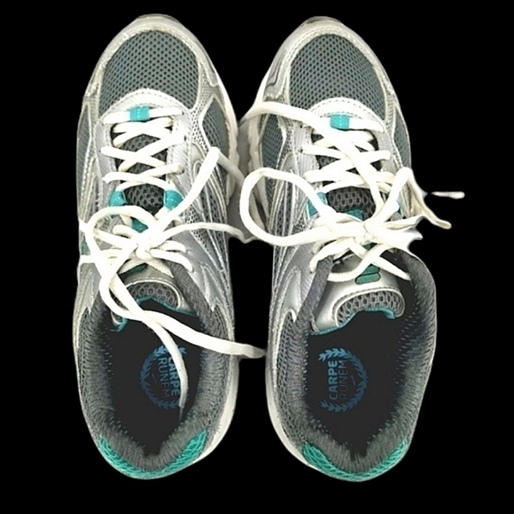 Fila Women's 7 Teal And Silver Lace-Up Athletic  Tennis Shoe RN# 91175 - Picture 2 of 8